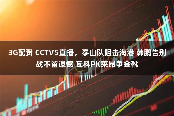 3G配资 CCTV5直播，泰山队阻击海港 韩鹏告别战不留遗憾 瓦科PK莱昂争金靴