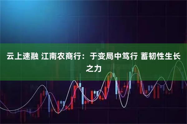 云上速融 江南农商行：于变局中笃行 蓄韧性生长之力