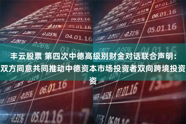 丰云股票 第四次中德高级别财金对话联合声明：双方同意共同推动中德资本市场投资者双向跨境投资