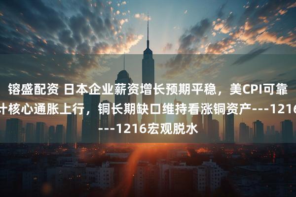 镕盛配资 日本企业薪资增长预期平稳，美CPI可靠性降低预计核心通胀上行，铜长期缺口维持看涨铜资产---1216宏观脱水